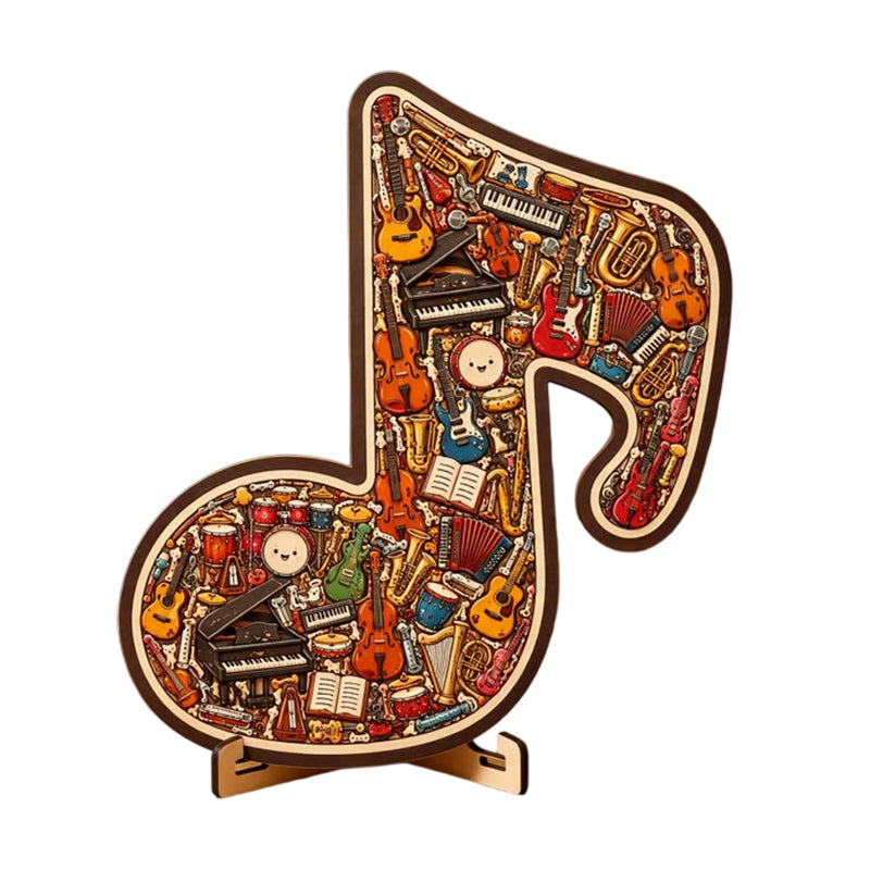 🧩Holzpuzzle mit Notenmotiven – aus umweltfreundlichem Material, wunderschönes Deko-Stück. Tolles Geschenk für Musiker und Puzzle-Fans! 💚🌟