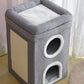 Foldable Multi-Level Cat Condo with Scratching Pad