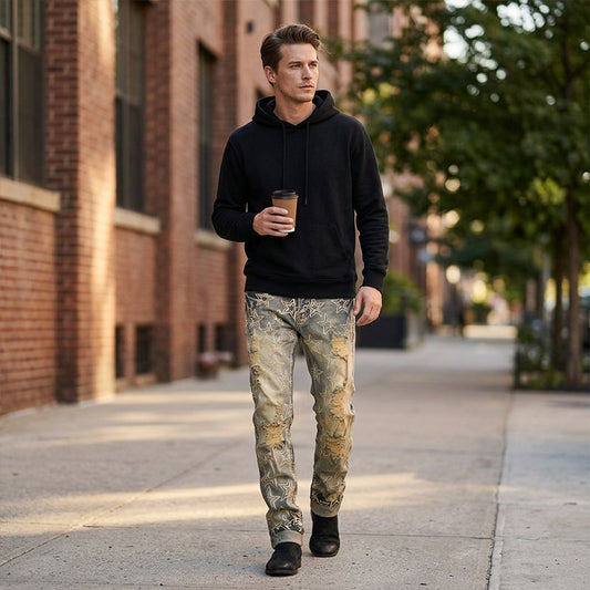 Herren Slim Fit Destroyed Denim Jeans