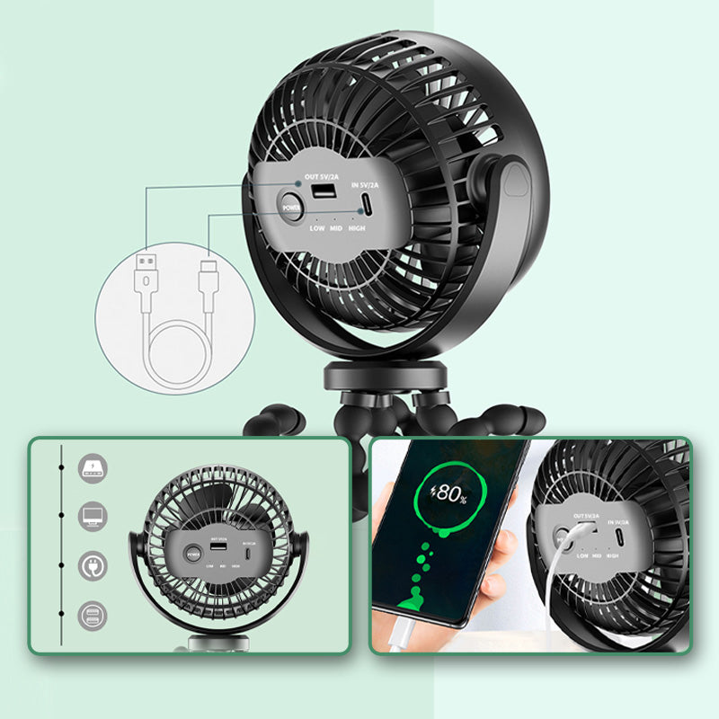 🌞Sommer-Sonderangebot – 50 % Rabatt🌬️Vielseitiger Oktopus-Kinderwagen-Ventilator