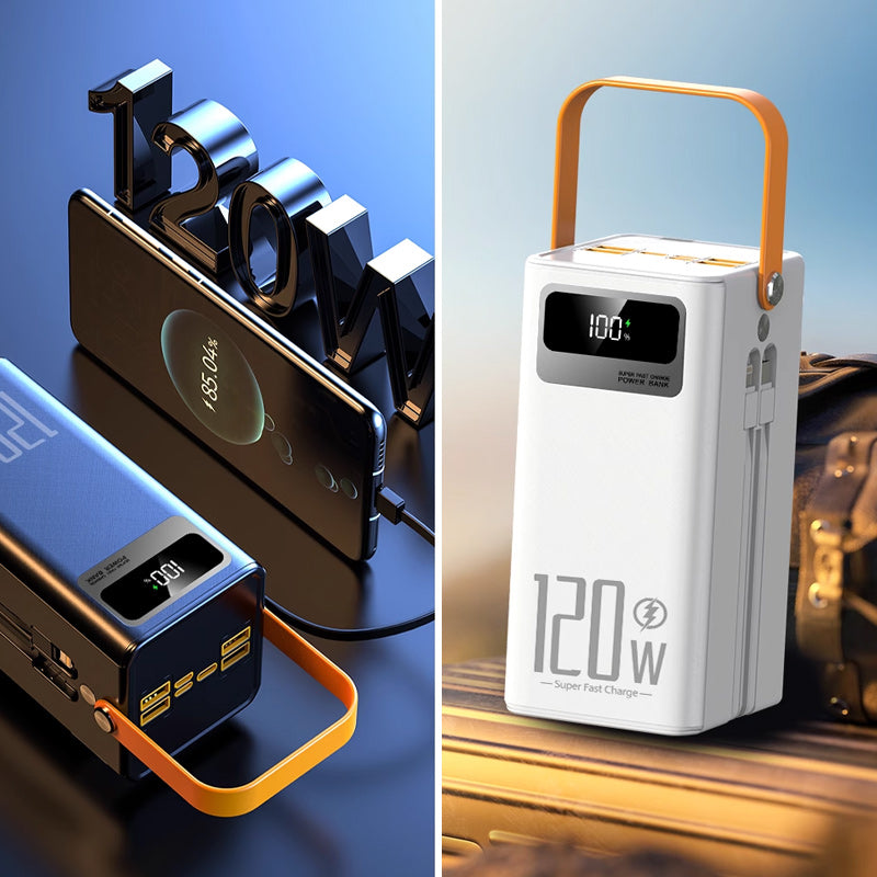 📢📢 50 % RABATT !! ⏰🔋 Hochkapazitäts-Powerbank mit 60.000 mAh und LED-Licht