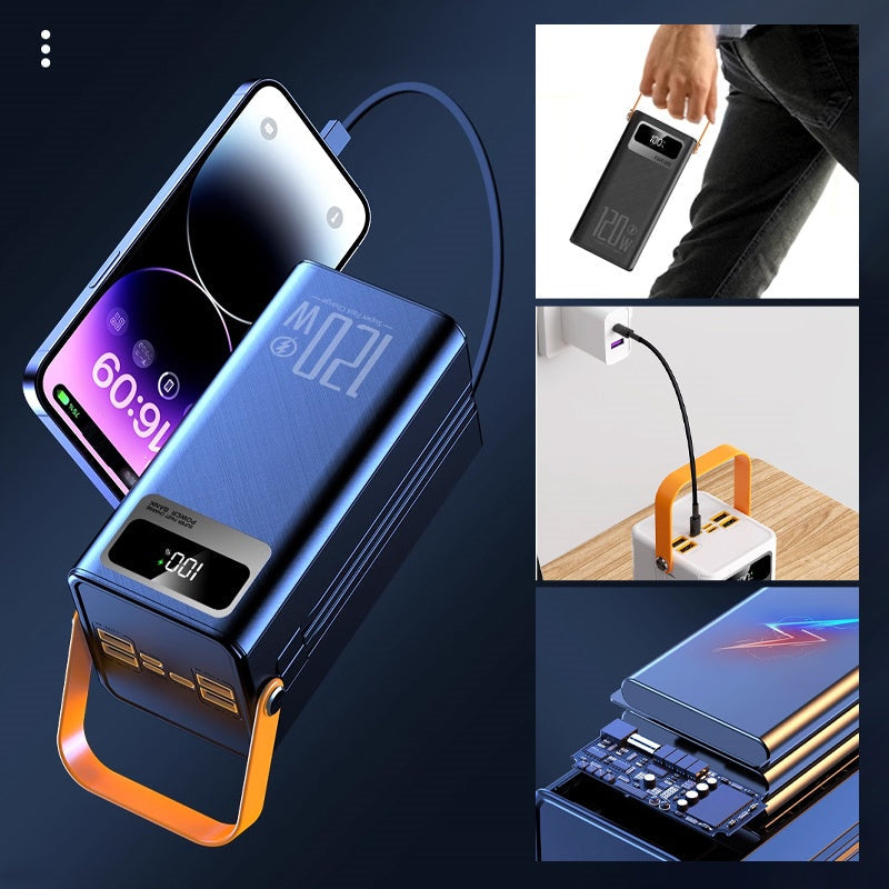 📢📢 50 % RABATT !! ⏰🔋 Hochkapazitäts-Powerbank mit 60.000 mAh und LED-Licht