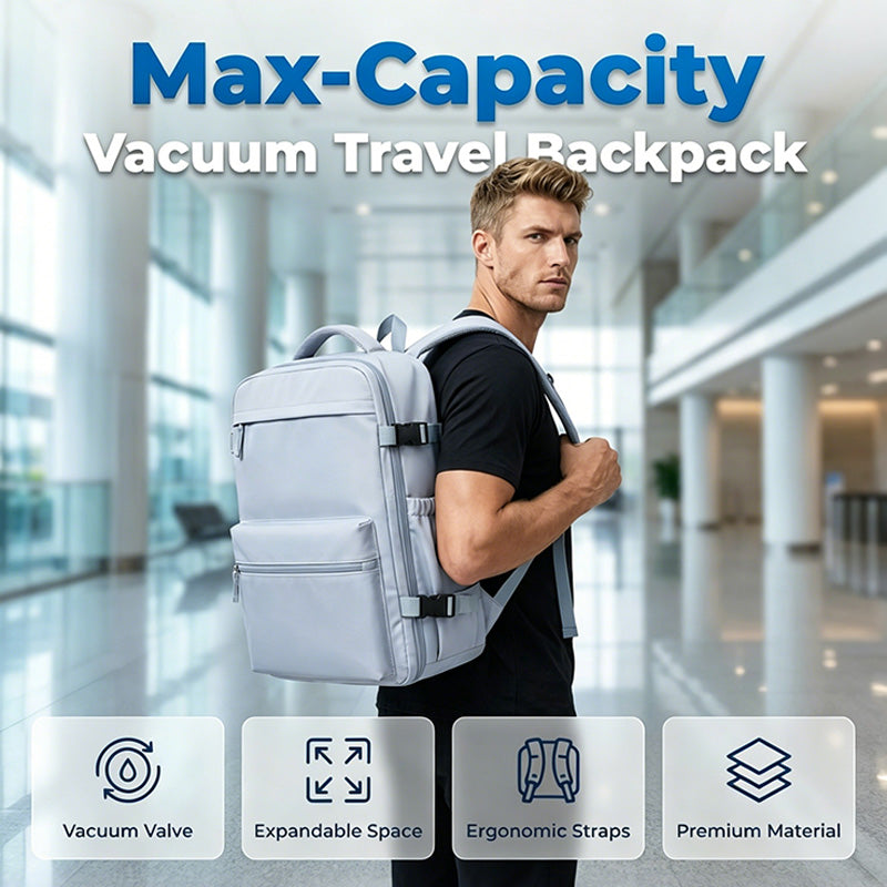 🎒✈️ 50% RABATT! Vakuum-Kompressionsrucksack für Geschäftsreisen – Platzsparend durch Luftabsaugung, wasserdicht & TSA-freundlich – Perfekt für Koffer & Handgepäck 🌍