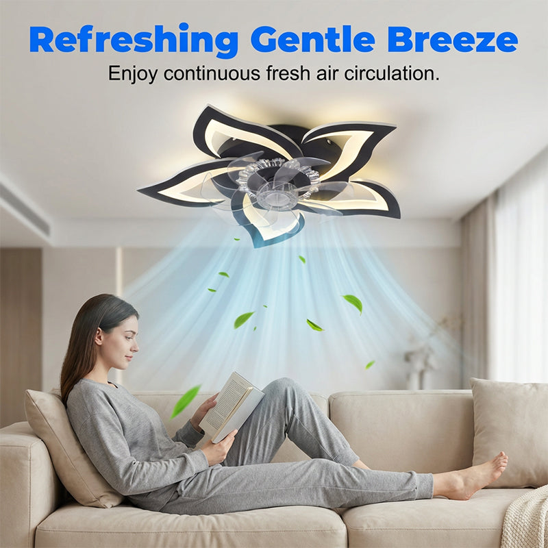 💡LED Deckenventilator mit Fernbedienung, geräuschloser reversibler Gleichstrommotor, modernes dimmbares Einbauleuchten für Schlafzimmer und Wohnzimmer✨