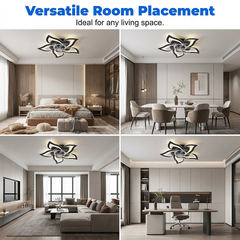 💡LED Deckenventilator mit Fernbedienung, geräuschloser reversibler Gleichstrommotor, modernes dimmbares Einbauleuchten für Schlafzimmer und Wohnzimmer✨