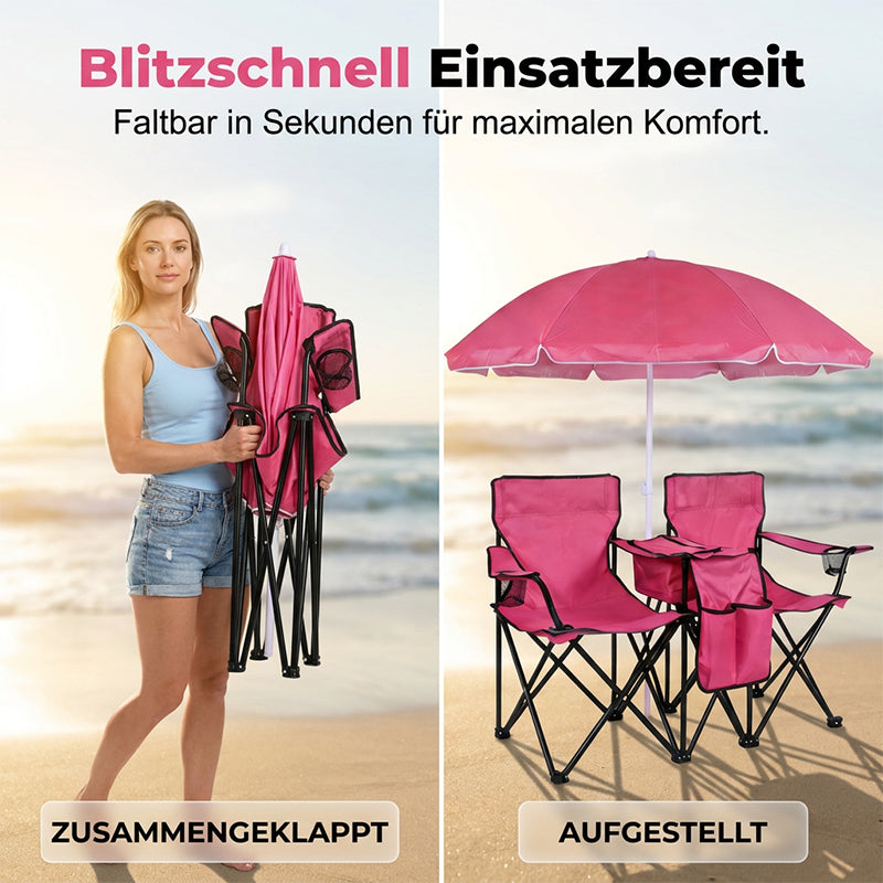 Leichter Doppelsitzer-Klappstuhl