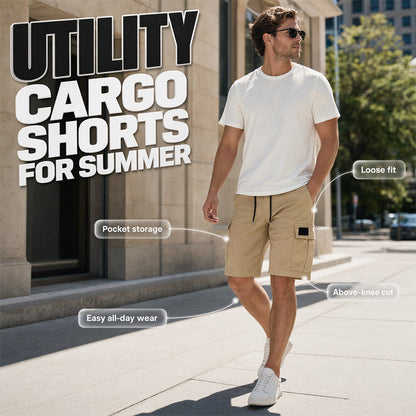 🩳 Herren-Freizeit-Cargoshorts – lässige Passform, mit vielen Taschen & 5/4-Länge, bequem & vielseitig für Sommer, Alltag & Outdoor ☀️