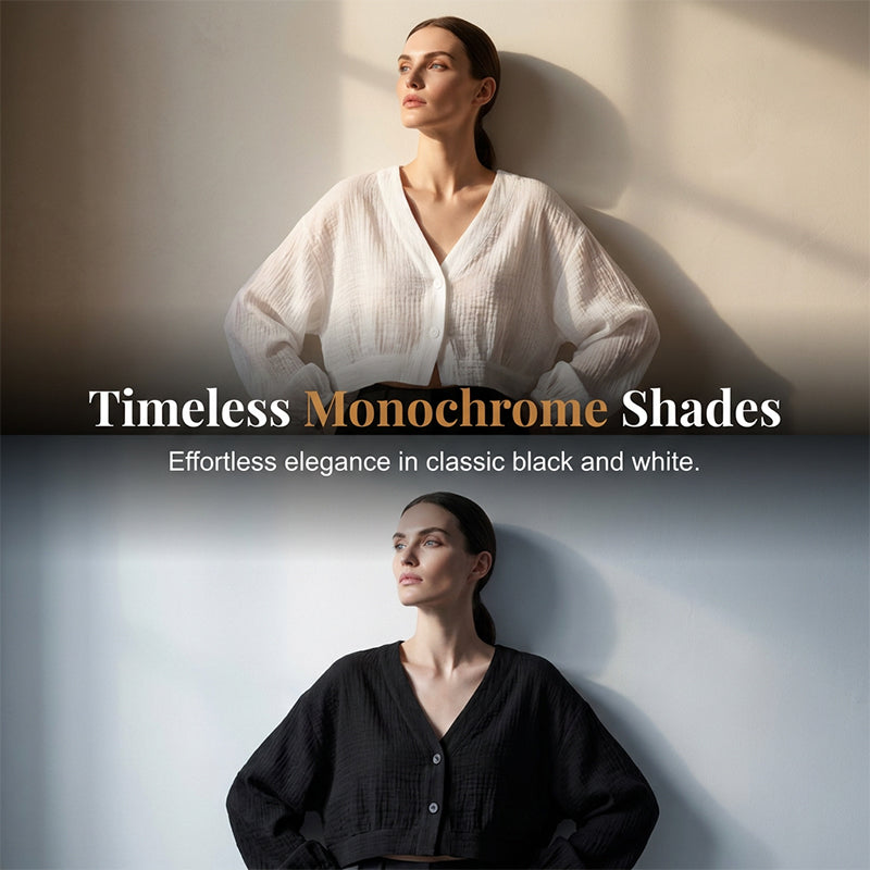 👕 ZEITLICH BEGRENZT 50% RABATT! ✨ Damen Leichtes Sonnenschutz-Shirt – Tiefer V-Ausschnitt, Laternenärmel, Transparente Lage ☀️