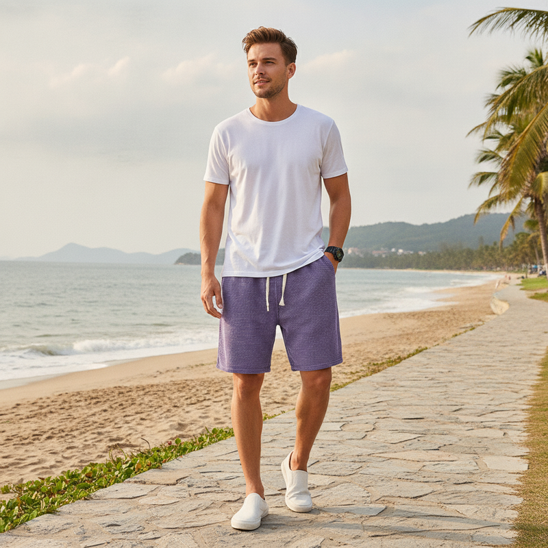 🩳 50% RABATT! 🌿 Atmungsaktive Waffel-Herren-Freizeitshorts – Leicht, elastischer Bund & lässiger Schnitt – Ideal für warme Tage, Freizeit oder einen entspannten Look – bequem & vielseitig ☀️✨