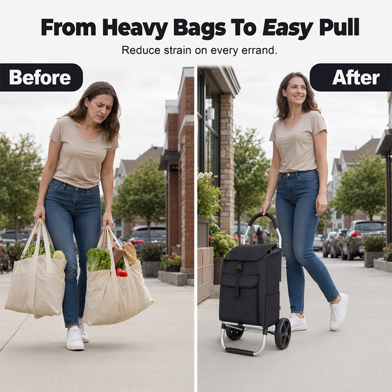 🛒✨ 50% RABATT! Faltbarer Einkaufswagen mit großem Fassungsvermögen – Leicht, robust & platzsparend – Perfekt für Einkäufe, Markt & Umzug 🛍️
