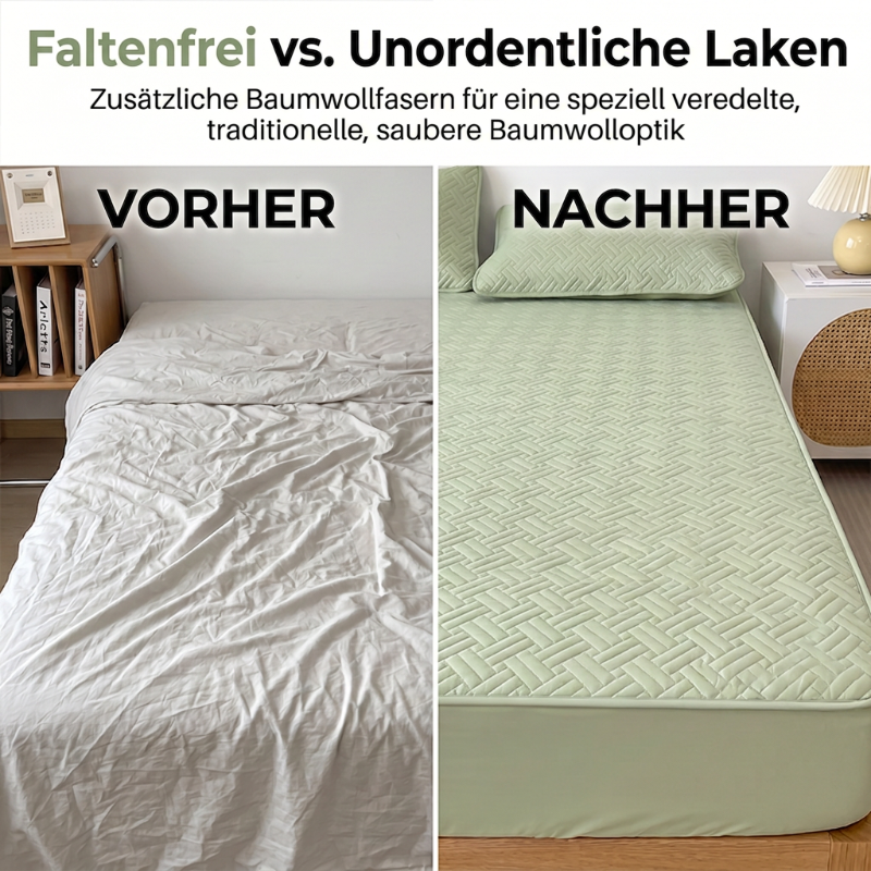 Gestepptes Spannbettlaken mit Rundumbezug