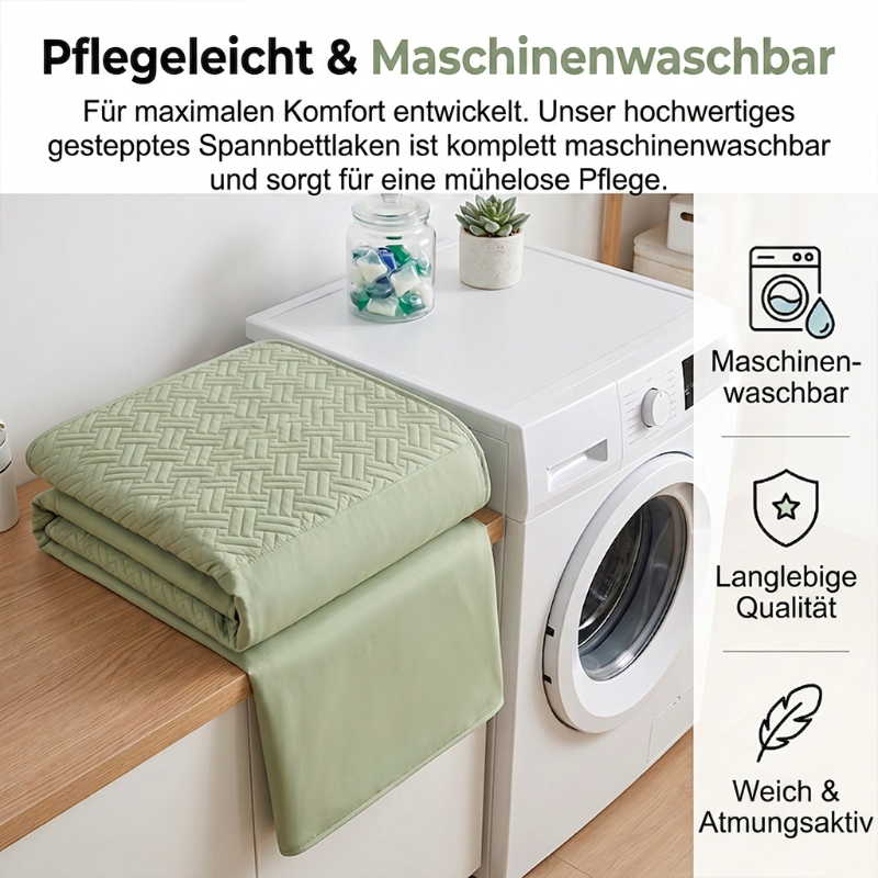 Gestepptes Spannbettlaken mit Rundumbezug