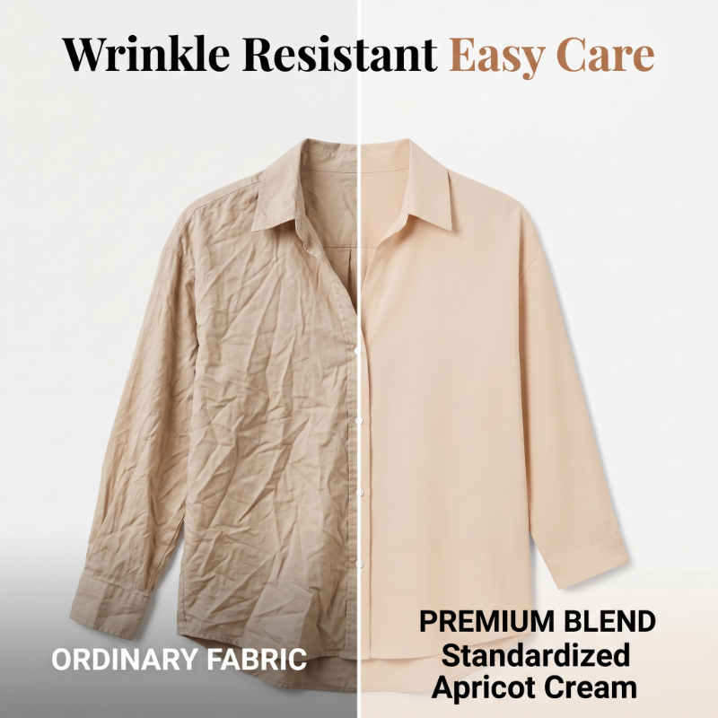 🔥50% RABATT🔥 Damen Lässige Weite Apricot Bluse | Langarm | Knopfleiste | Kragen ✨