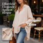 🔥50% RABATT🔥 Damen Lässige Weite Apricot Bluse | Langarm | Knopfleiste | Kragen ✨