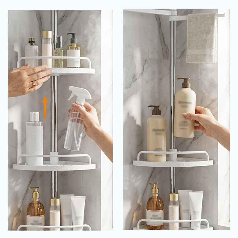 Verstellbares Teleskop-Eckregal für die Dusche