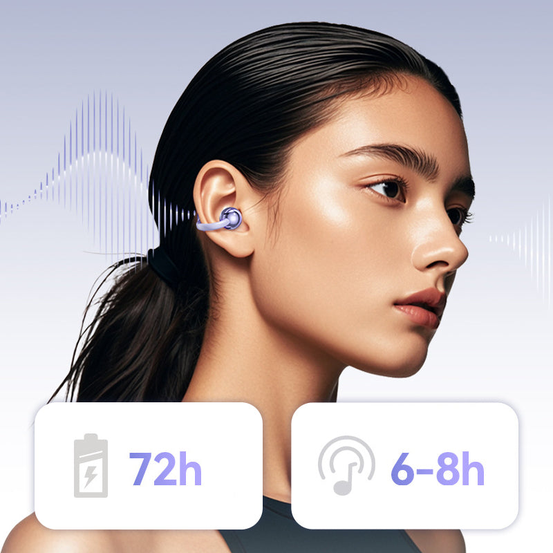 🎧🔋⏳Bluetooth 5.4 Clip-On Open Ear Earbuds mit Geräuschunterdrückung✨🏃‍♂️