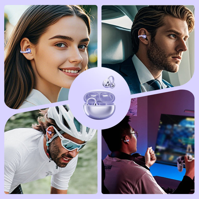 🎧🔋⏳Bluetooth 5.4 Clip-On Open Ear Earbuds mit Geräuschunterdrückung✨🏃‍♂️