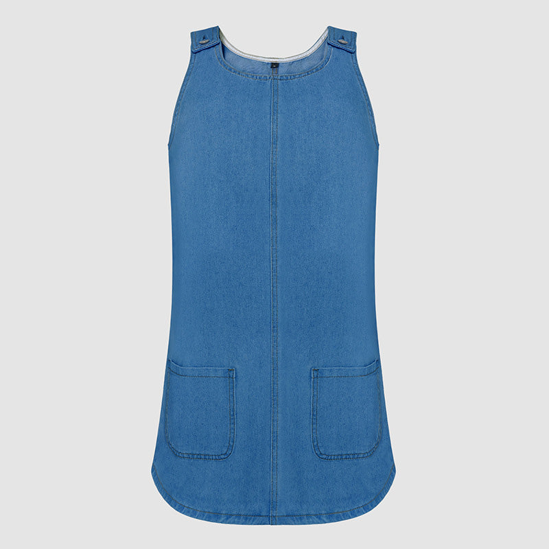 👗💙 Damen Lässiges Denim-Trägerkleid – 50% RABATT! Leichter Jeansstoff, verstellbare Träger, perfekt für warme Tage & lässige Looks. 🔥☀️