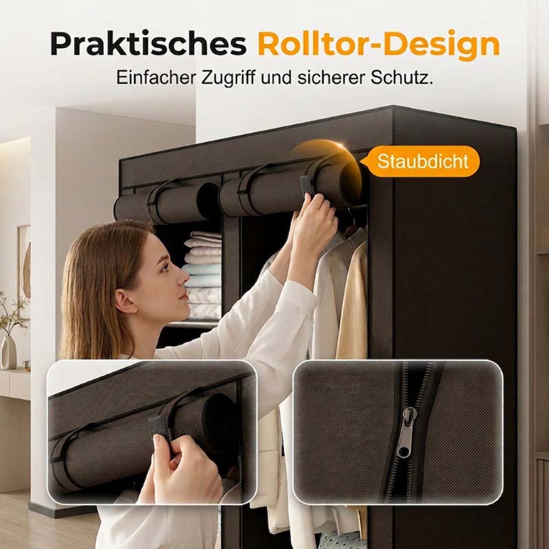 👔Einfach zu montierender Kleiderschrank aus Vliesstoff