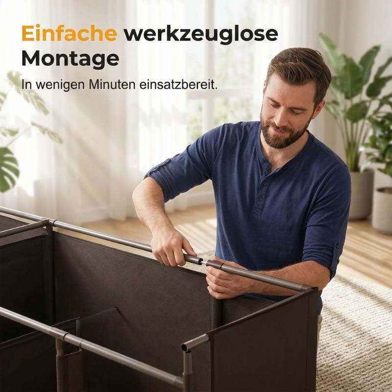 👔Einfach zu montierender Kleiderschrank aus Vliesstoff