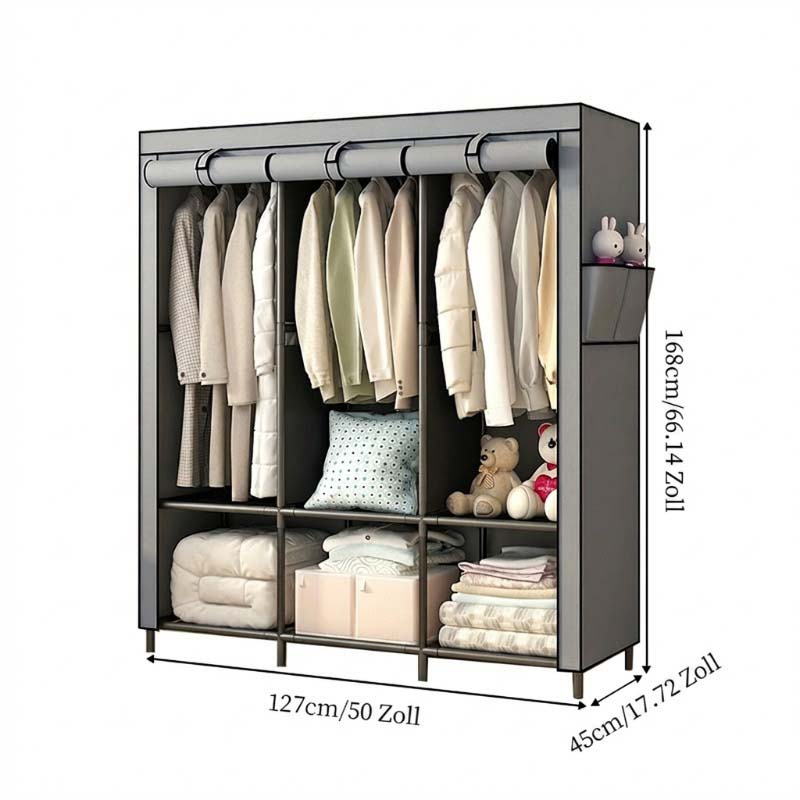 👔Einfach zu montierender Kleiderschrank aus Vliesstoff