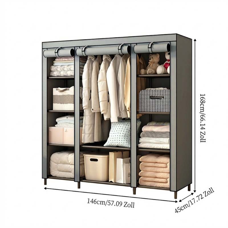 👔Einfach zu montierender Kleiderschrank aus Vliesstoff