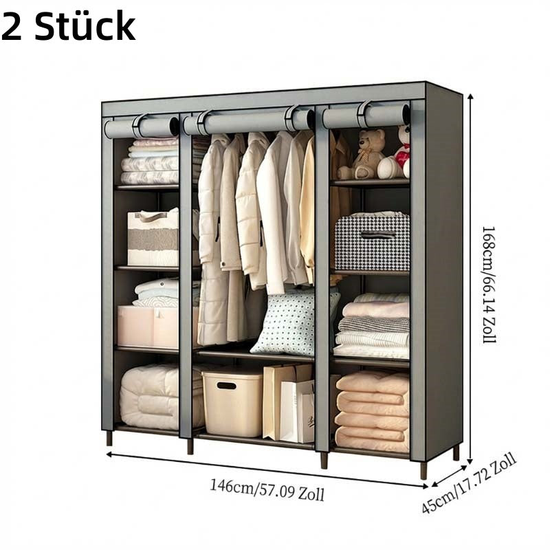 👔Einfach zu montierender Kleiderschrank aus Vliesstoff