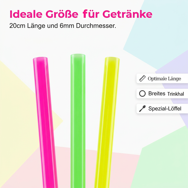 🥄 50% RABATT! 🧋 2-in-1 Löffel-Trinkhalme – Esslöffel & Trinkhalm in einem, BPA-frei & wiederverwendbar – Perfekt für unterwegs, Picknick & Kinder 🍹