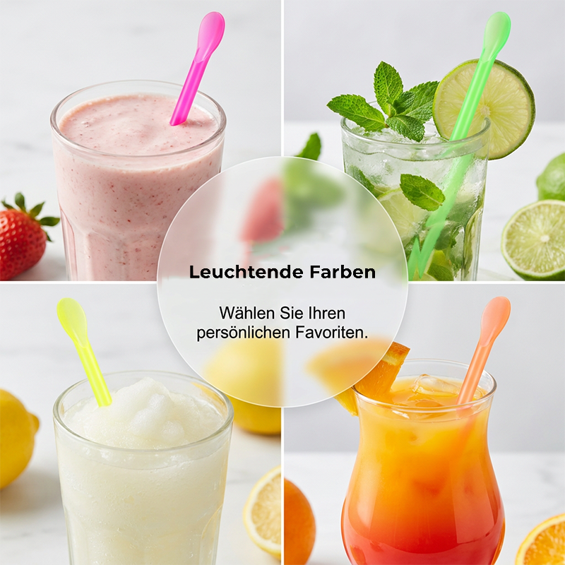 🥄 50% RABATT! 🧋 2-in-1 Löffel-Trinkhalme – Esslöffel & Trinkhalm in einem, BPA-frei & wiederverwendbar – Perfekt für unterwegs, Picknick & Kinder 🍹