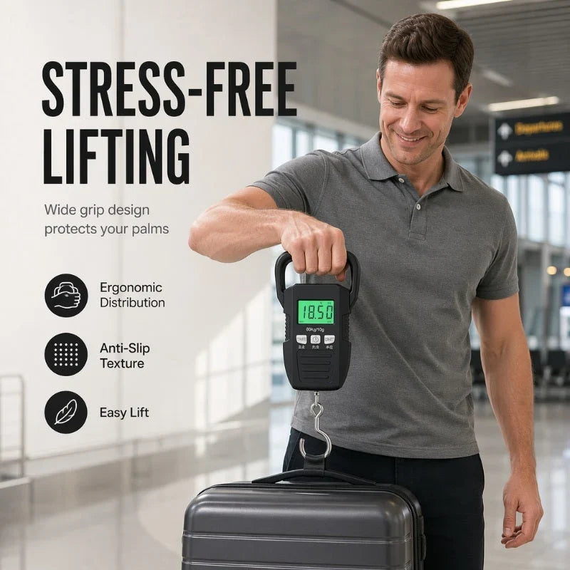 🧳Digitale Kofferwaage wiederaufladbar – Elektronische Gepäck-Hängewaage für Reisen & Urlaub