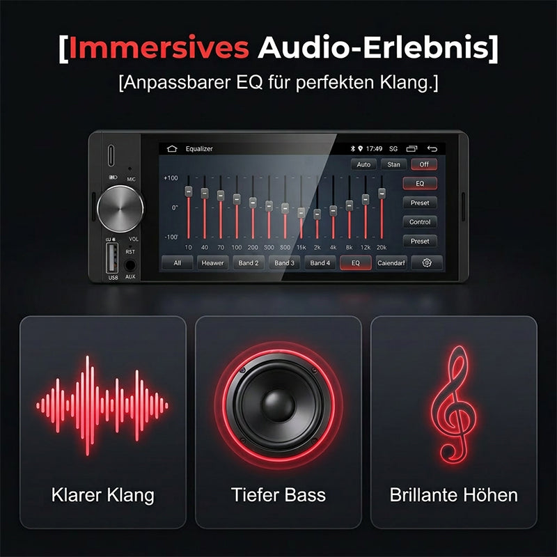Single-DIN Auto-MP5-Player mit kabellosem Verbindung