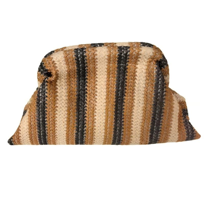 Gestrickte Gestreifte Dumpling-Clutch-Tasche