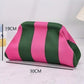 Gestrickte Gestreifte Dumpling-Clutch-Tasche