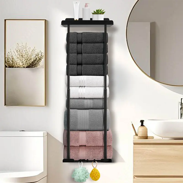 【⏳Limitiertes Angebot – 55 % Rabatt!!】🛁 Ausziehbarer Badezimmer-Handtuchhalter – 38–75 cm höhenverstellbar, Kohlenstoffstahl, bohrerfreie Wandmontage