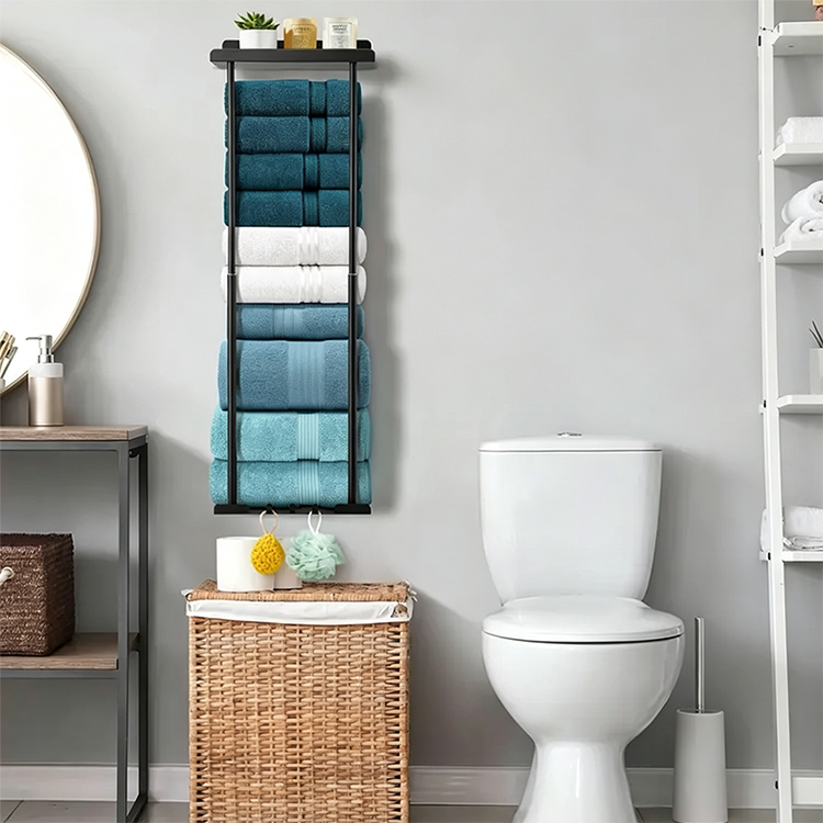 【⏳Limitiertes Angebot – 55 % Rabatt!!】🛁 Ausziehbarer Badezimmer-Handtuchhalter – 38–75 cm höhenverstellbar, Kohlenstoffstahl, bohrerfreie Wandmontage