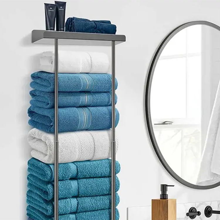 【⏳Limitiertes Angebot – 55 % Rabatt!!】🛁 Ausziehbarer Badezimmer-Handtuchhalter – 38–75 cm höhenverstellbar, Kohlenstoffstahl, bohrerfreie Wandmontage