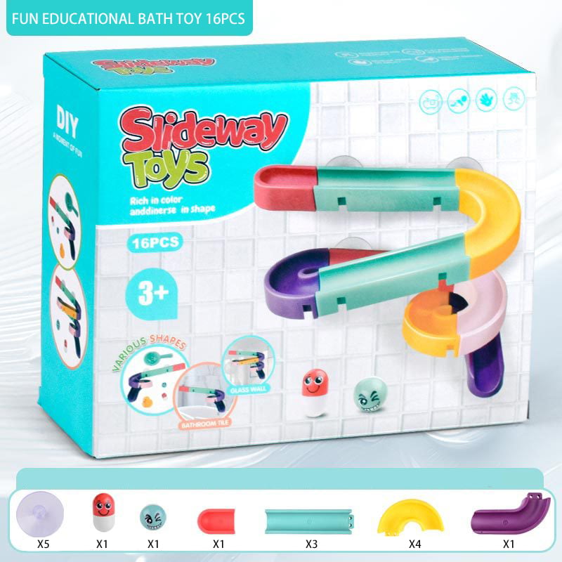 🛁Interaktives Badewannen-Rutschbahn-Set – Kleinkind-Badespielzeug