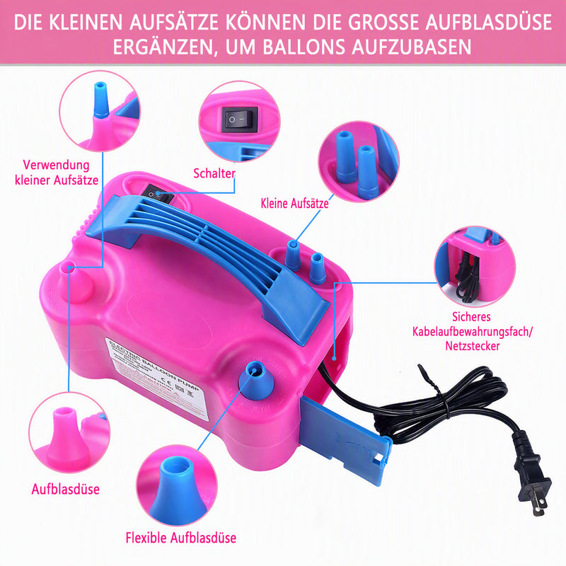 Elektrische Ballonpumpe mit Doppeldüse