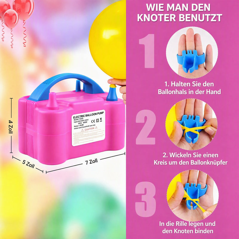Elektrische Ballonpumpe mit Doppeldüse
