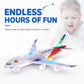 ✈️ JETZT 50% RABATT! 🎵 Elektrisches Modellflugzeug – Bump-and-Go, LED-Lichter & realistische Sounds – Für Kleinkinder ab 3+ 🛩️
