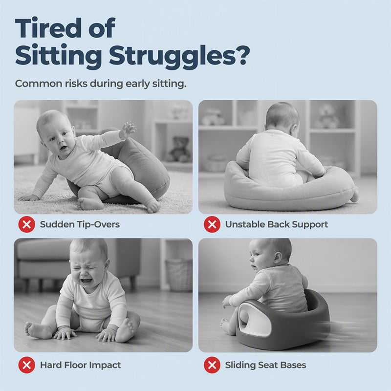 ✨50% Rabatt✨🐻 Cartoon‑Baby‑Stützsofa – Anti‑Roll‑Sitzsessel für Babys mit stabiler Rückenlehne, weicher Plüsch‑Bodensitz für Kleinkinder