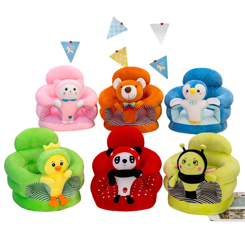 ✨50% Rabatt✨🐻 Cartoon‑Baby‑Stützsofa – Anti‑Roll‑Sitzsessel für Babys mit stabiler Rückenlehne, weicher Plüsch‑Bodensitz für Kleinkinder