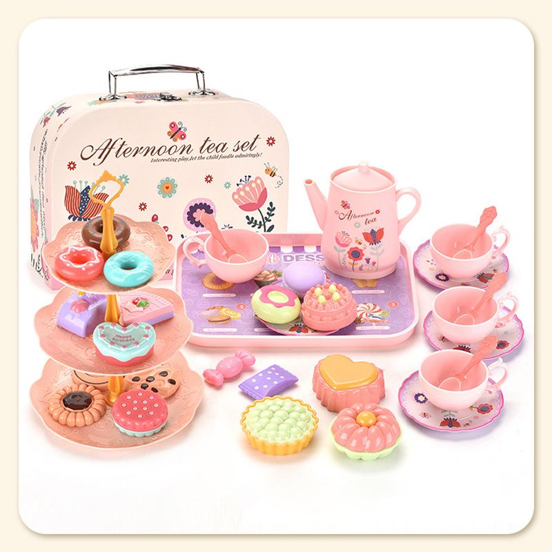 🍵 BLITZANGEBOT: 50% RABATT! 🦄 Kinder-Teeservice Spielzeug – PP/PS – 17-teilig Tragbar für Kinder ab 3 Jahren – Fantasiespiel & Teeparty 🎀