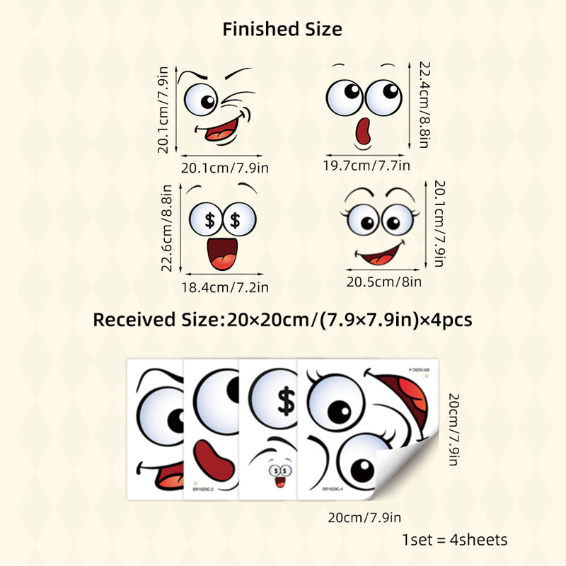 ✨50% RABATT! 🔥4 Bögen mit lustigen Smiley-Aufklebern