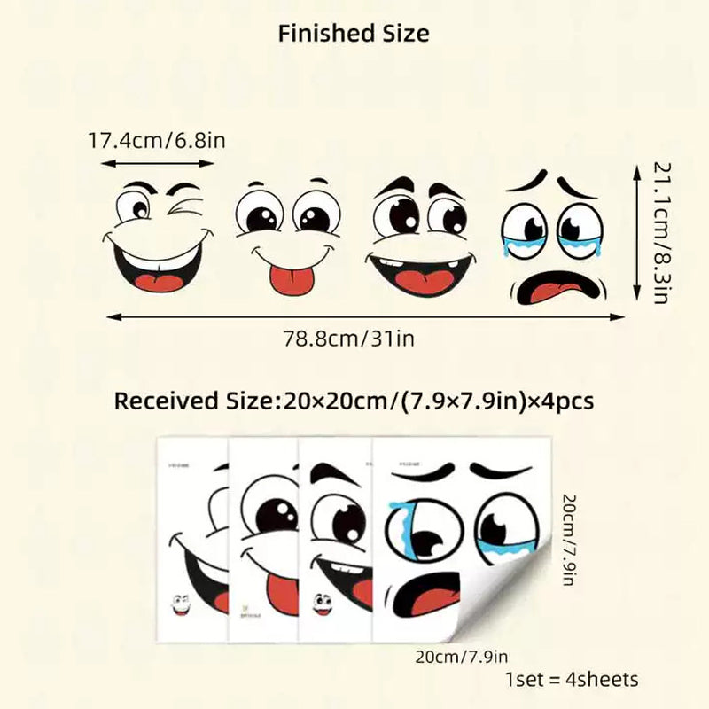 ✨50% RABATT! 🔥4 Bögen mit lustigen Smiley-Aufklebern