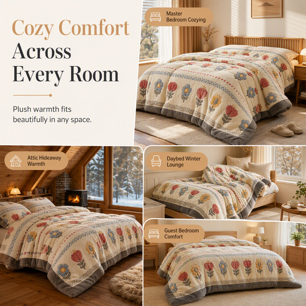 🛏️ 50% RABATT! ❄️ Winterdecke – Lammfleece & Milch‑Samt, warm & kuschelig ✨