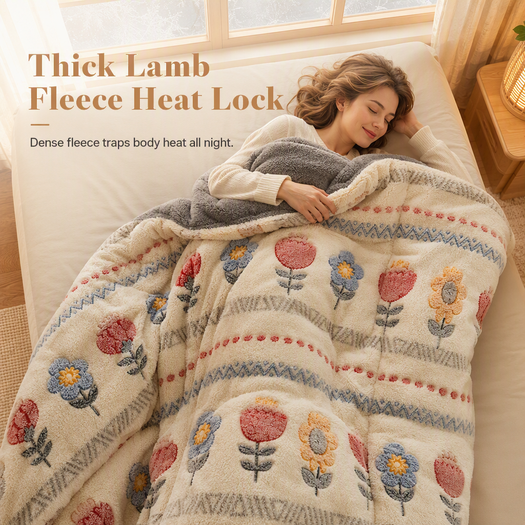 🛏️ 50% RABATT! ❄️ Winterdecke – Lammfleece & Milch‑Samt, warm & kuschelig ✨