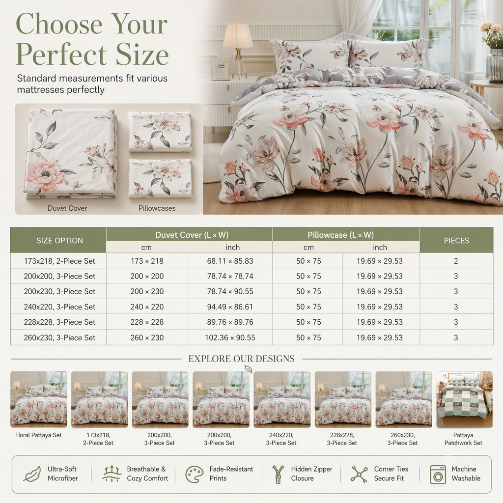 🛏️ 50% RABATT! 🌸 Bettwäsche mit Blumenmuster – Weich, gemütlich & ganzjährig ✨
