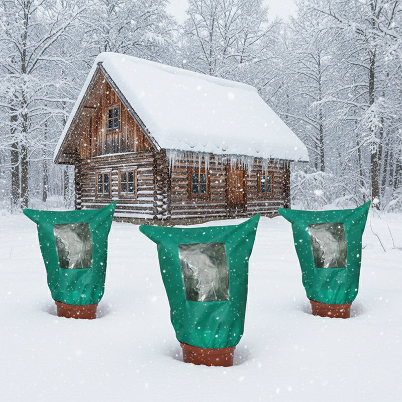 🌱Winterschutz-Pflanzenhülle mit Reißverschluss und Kordelzug zum Frostschutz