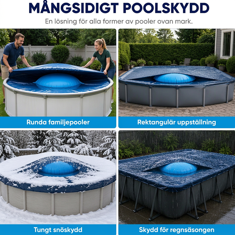 ❄️ Aufblasbare Pool-Winterabdeckung – Rund, langlebig & wetterfest ✨
